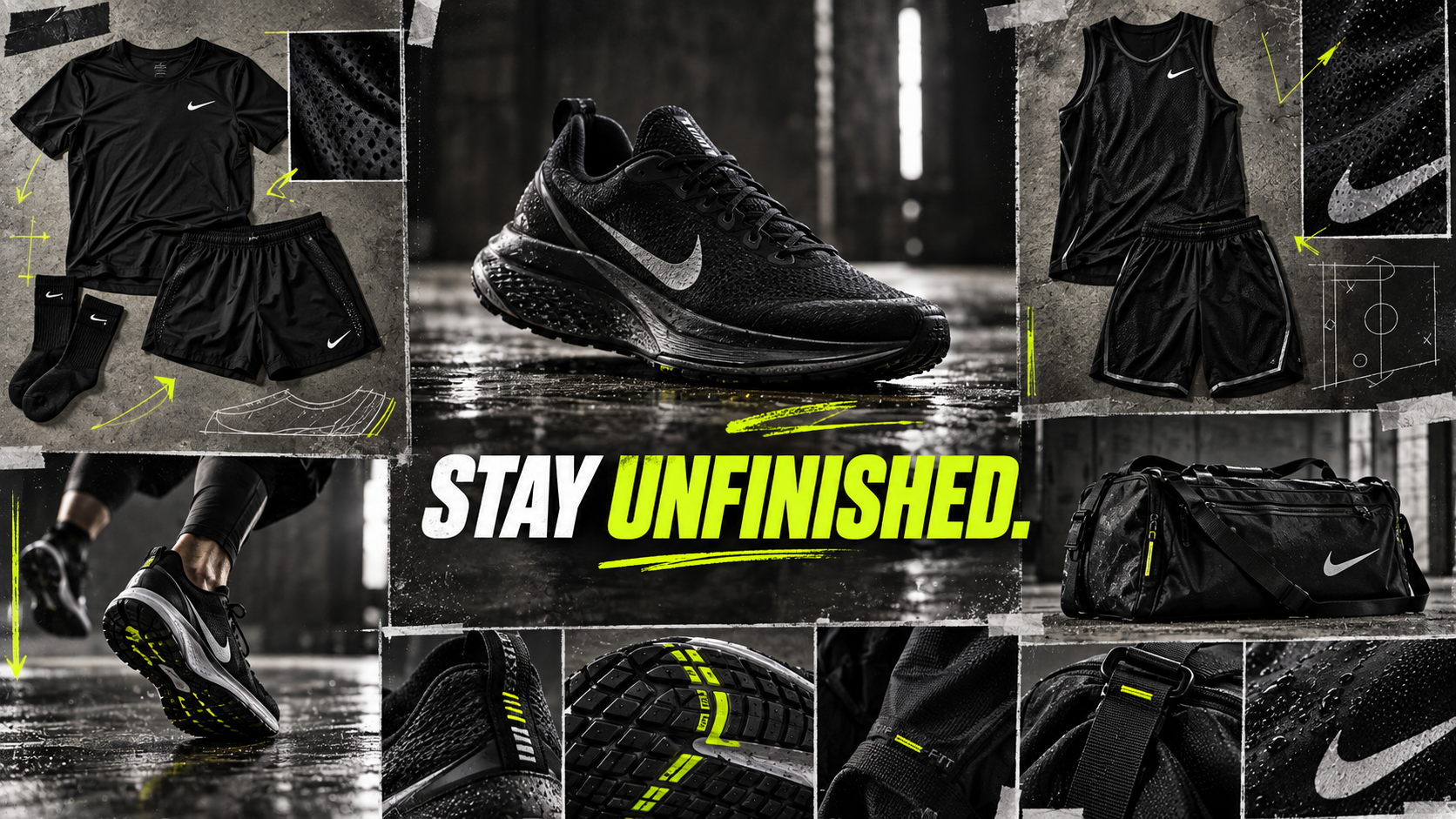 Nike Stay Unfinished footwear and apparel system