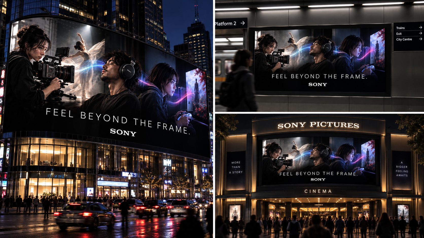 Sony Feel Beyond the Frame out-of-home campaign