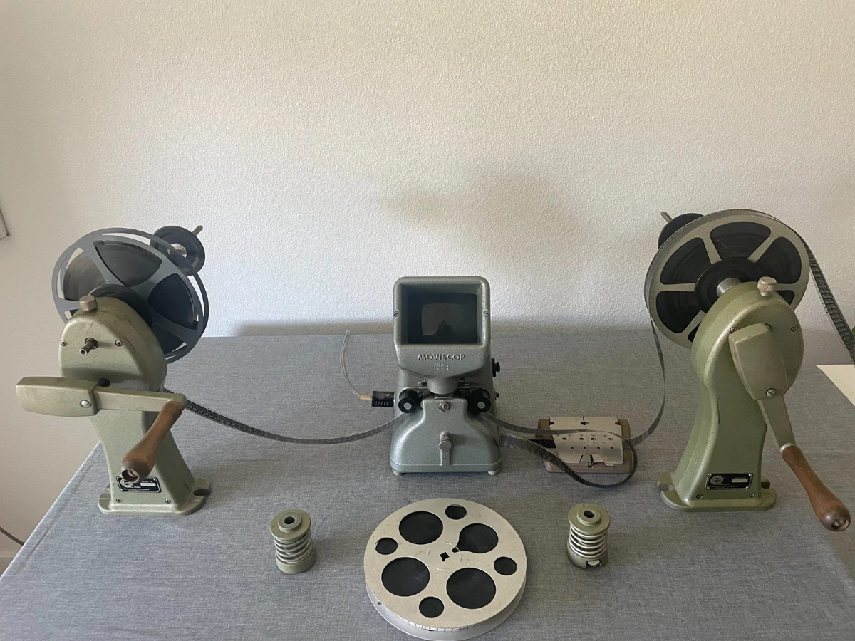A Moviola film editing machine