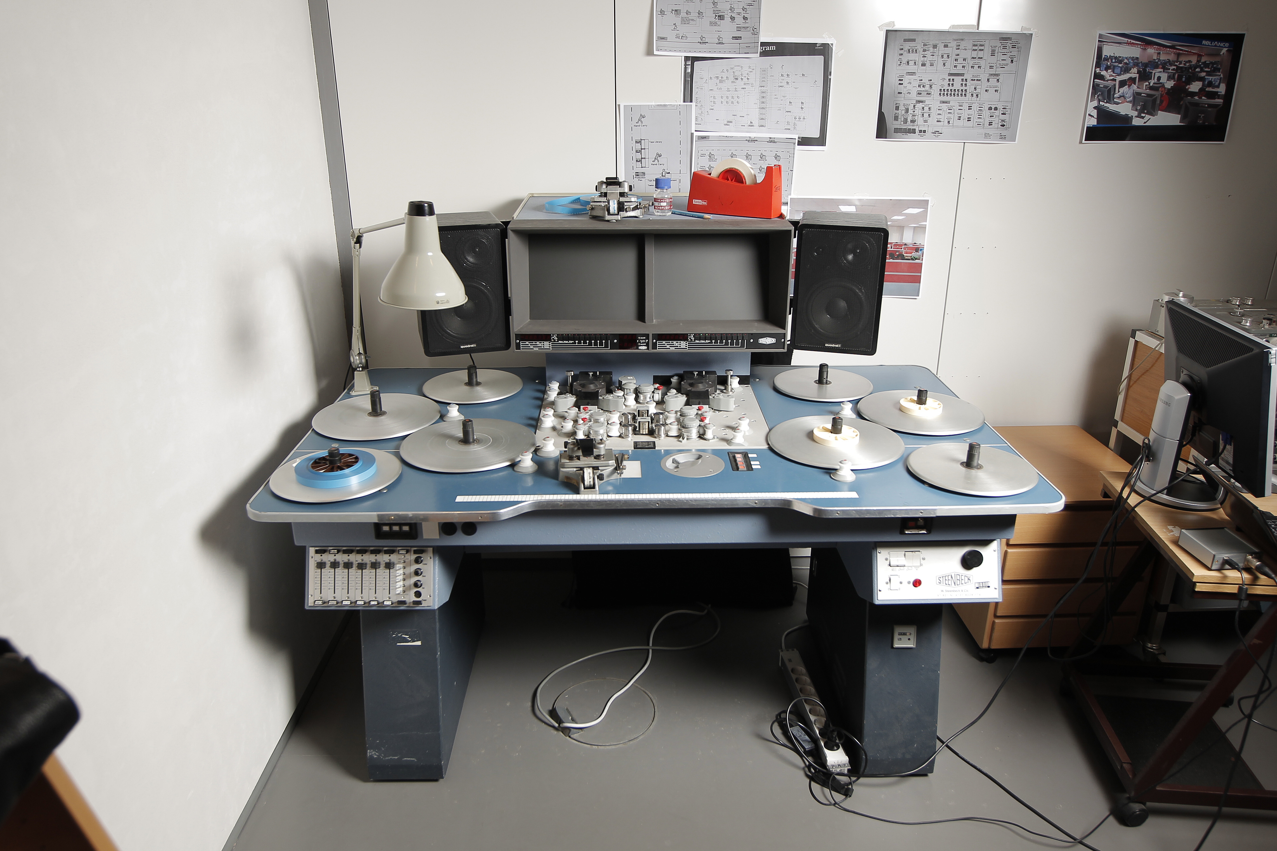 A Steenbeck flatbed film editing machine