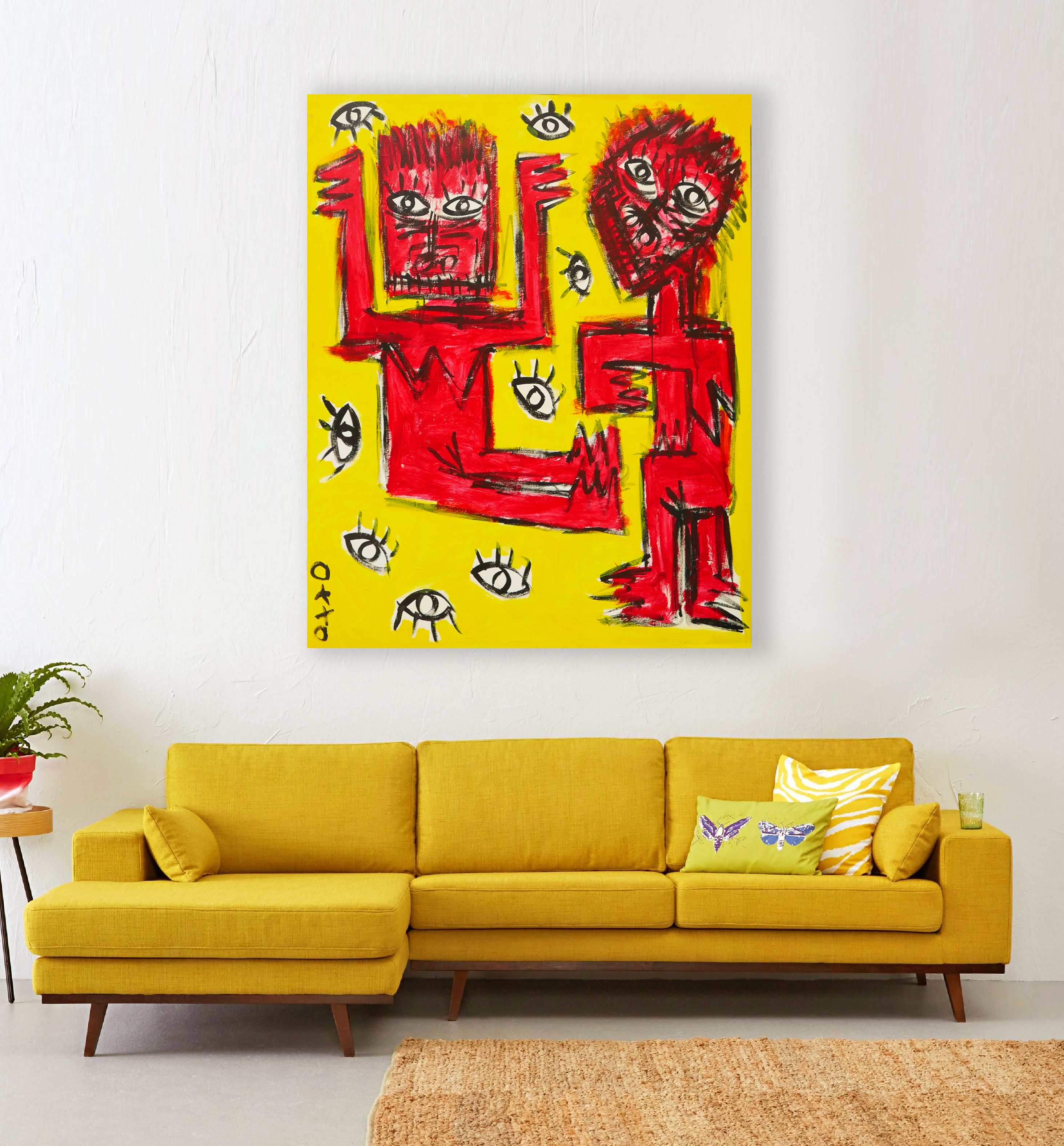 Johnny Otto painting in living space