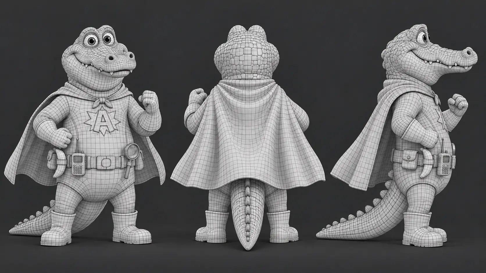 Atomic Gator wireframe mesh