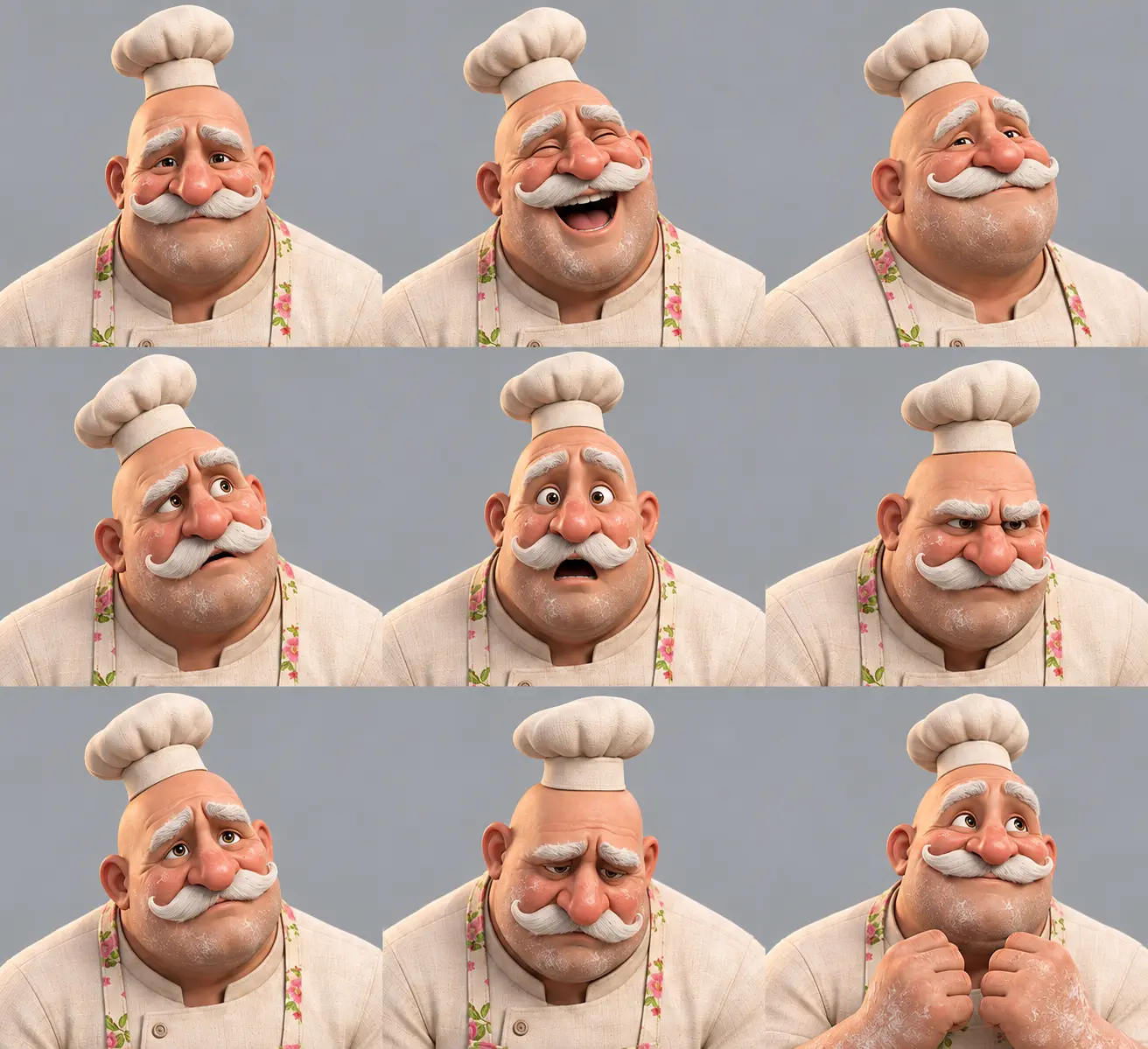 Bruno Bun expression sheet