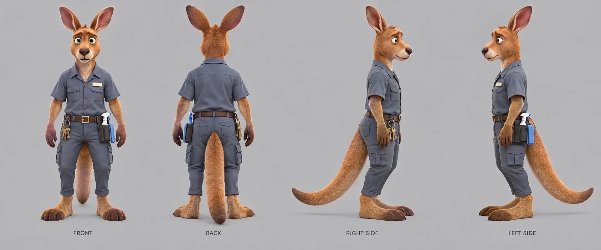 Dusty Kleenitup full character turnaround