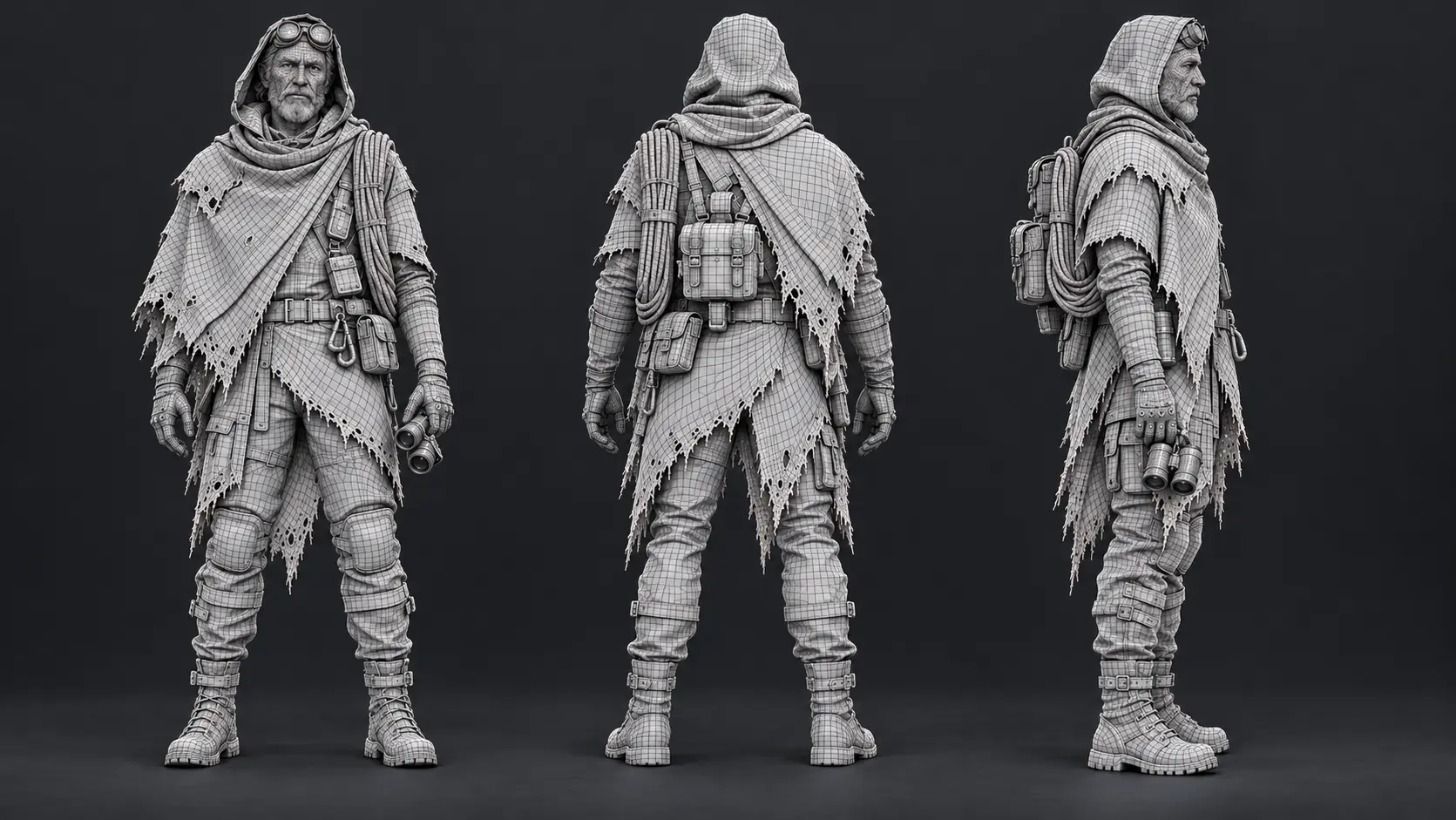 Pathfinder wireframe mesh