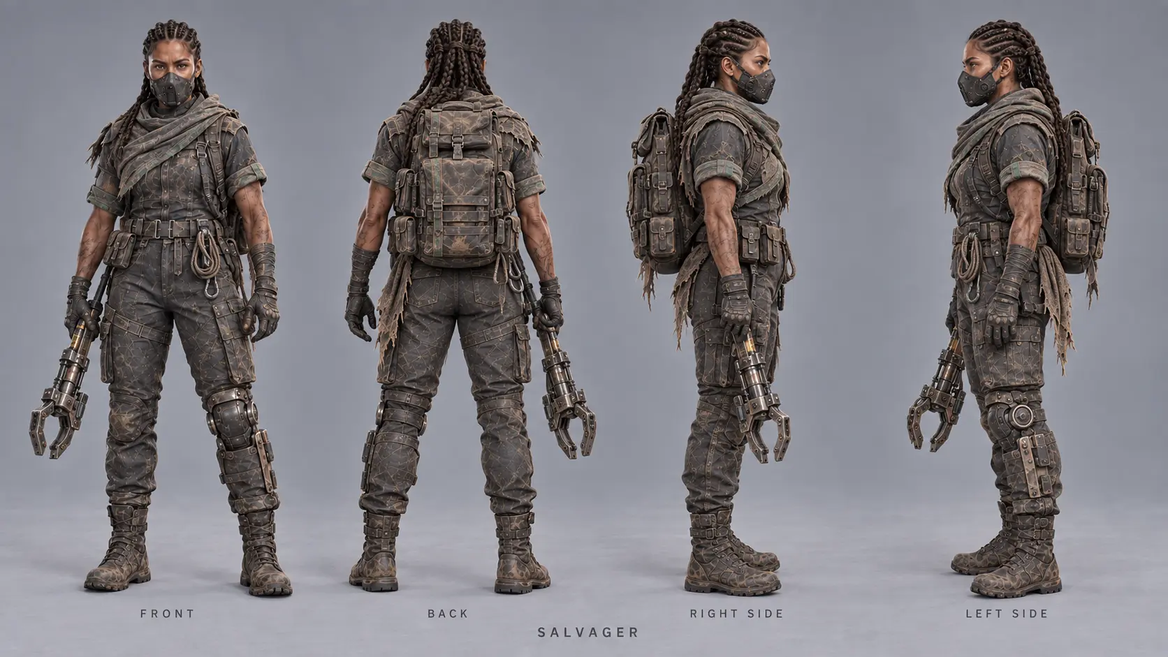 Salvager full character turnaround
