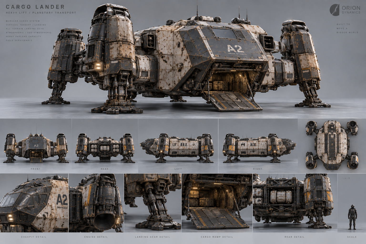 Cargo lander spacecraft