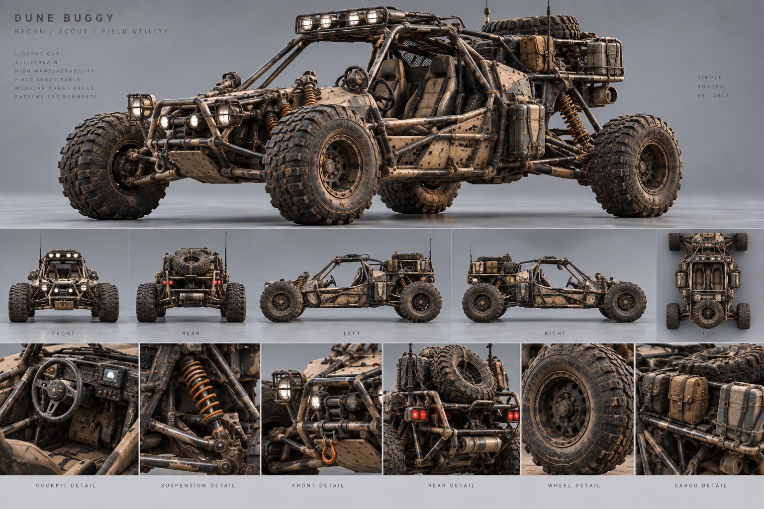 Alien terrain dune buggy