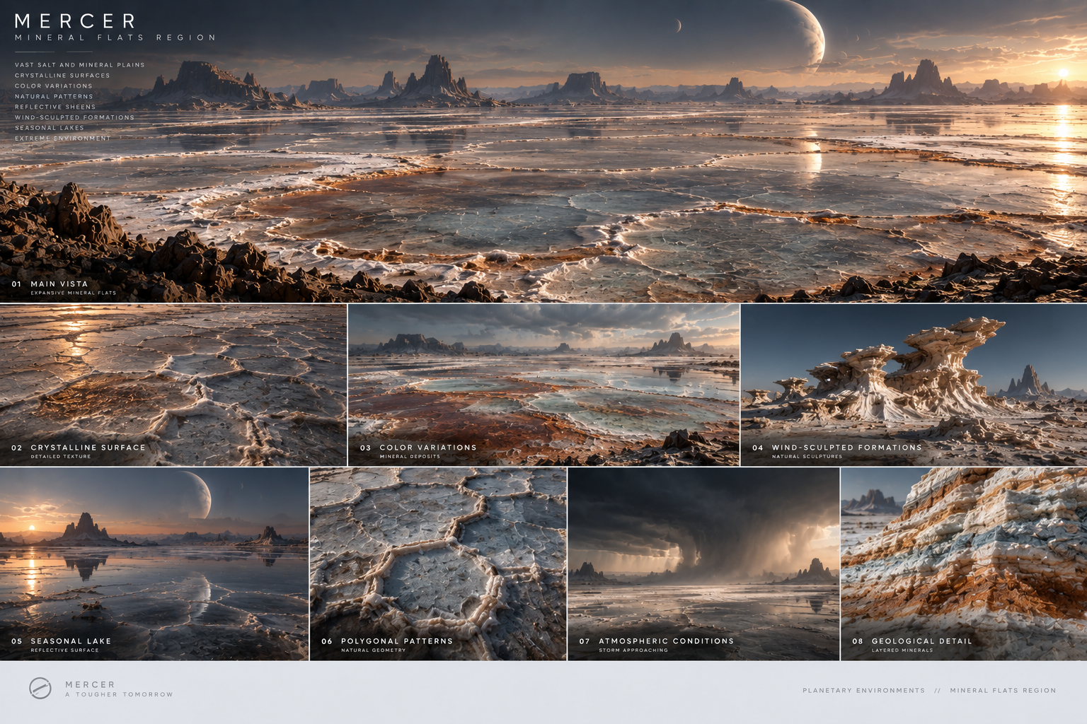 Mineral flats alien landscape