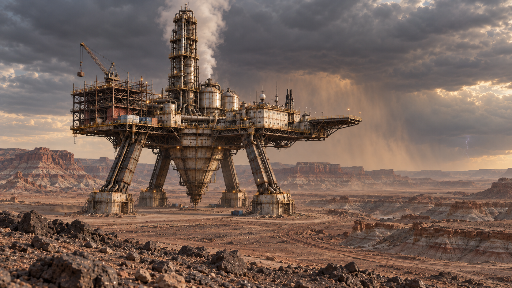 Industrial planetary terraforming rig