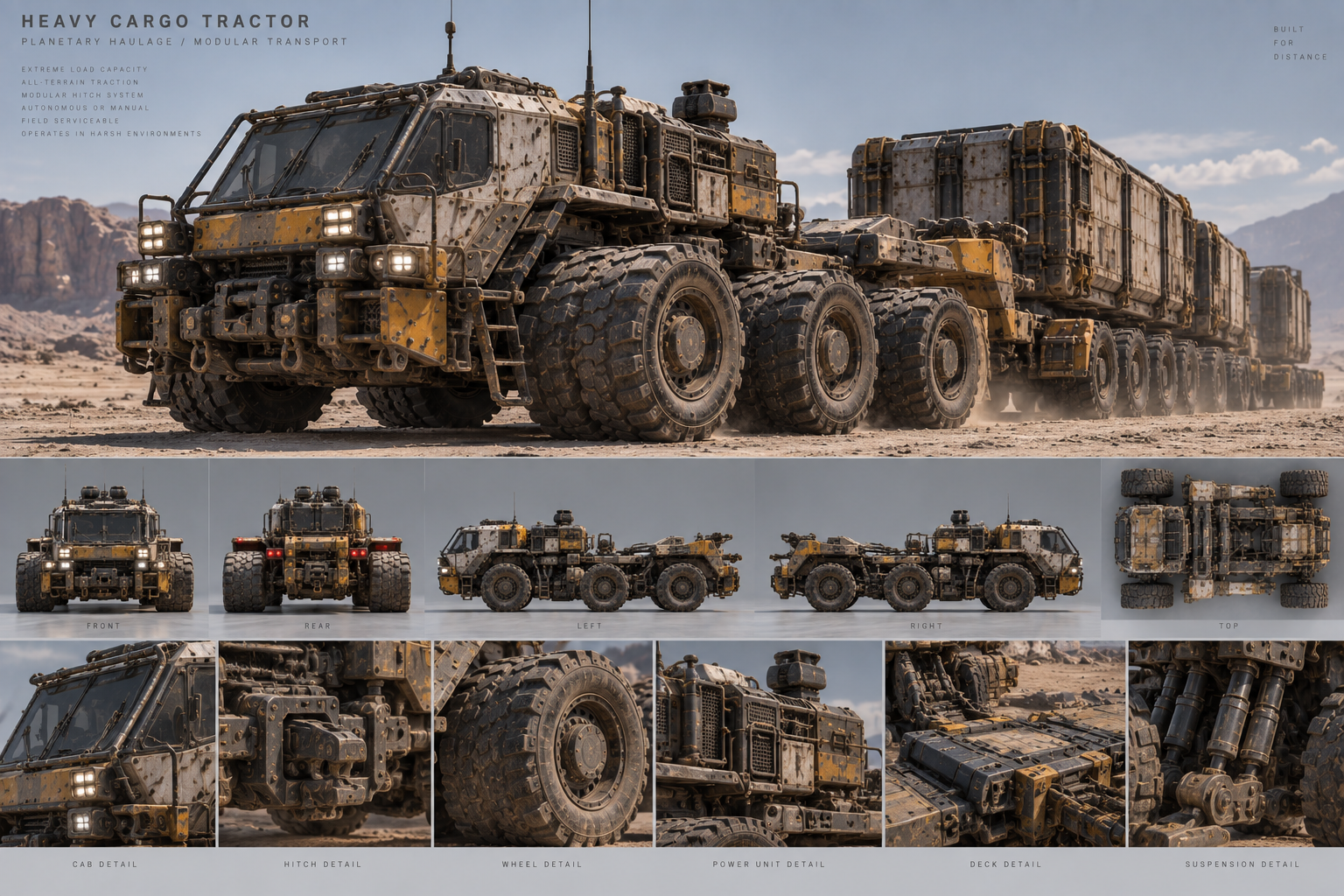 Planetary tractor vehicle