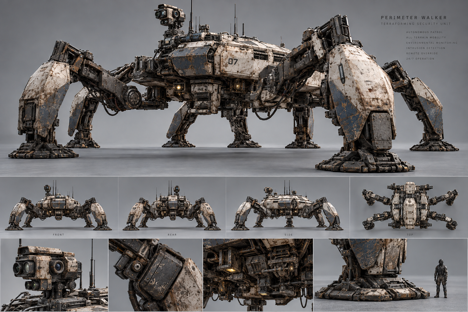 Large bipedal walker robot